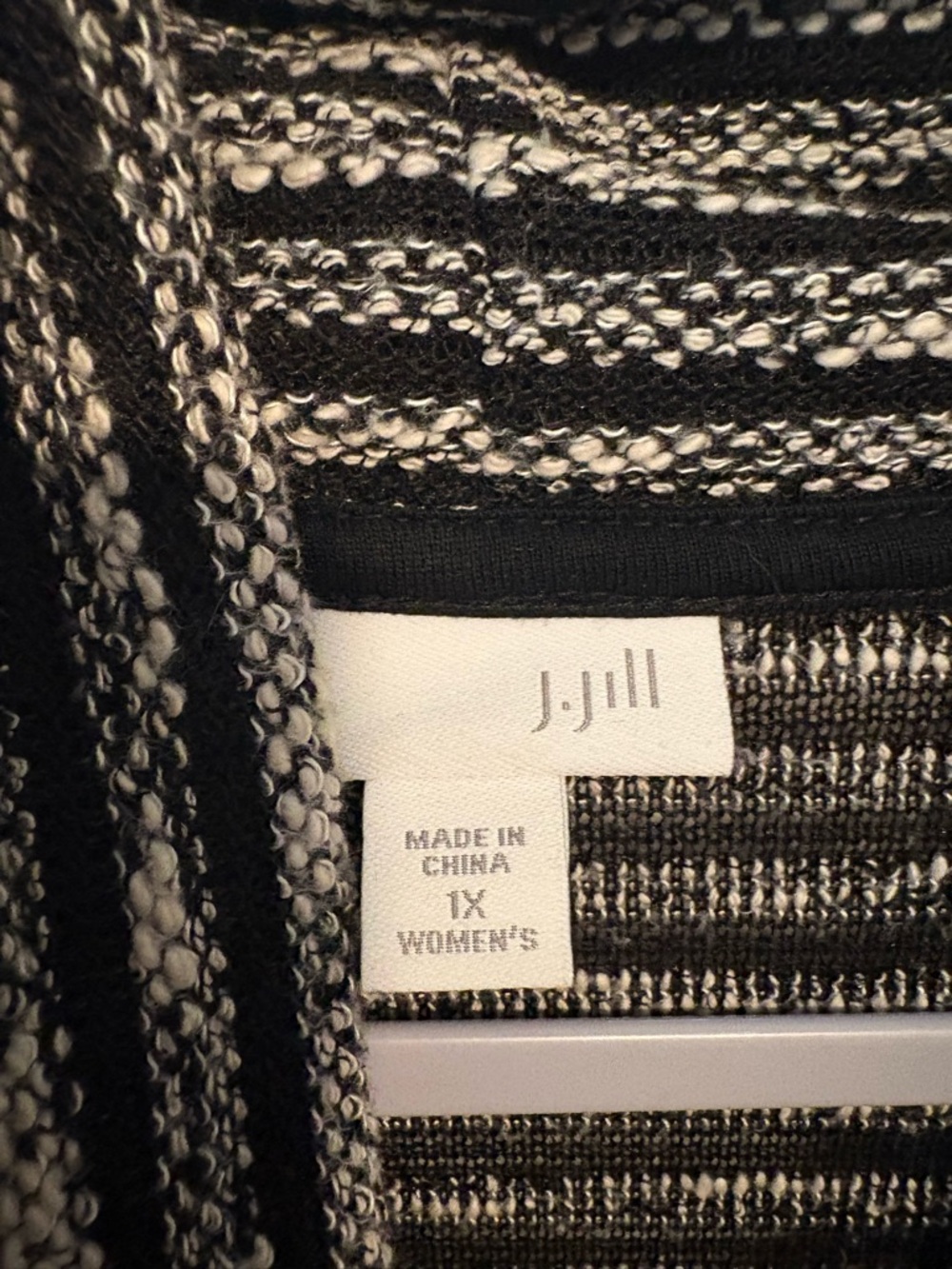 J. Jill Striped Black & White Cowl Neck Women's Sweater - Picture 2 of 2